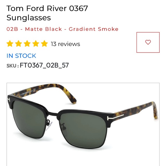 TOM FORD RIVER SUN GLASSES - Picture 1 of 8